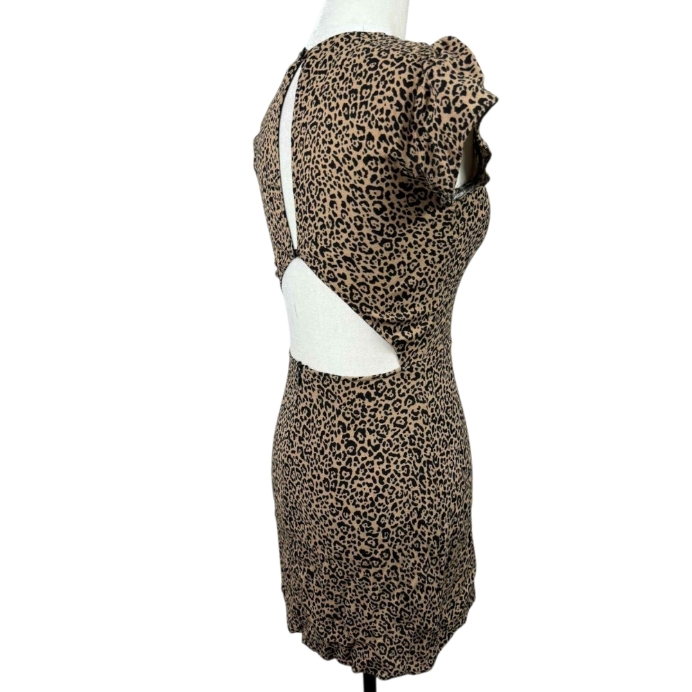 Reformation Cheetah print openback mini dress